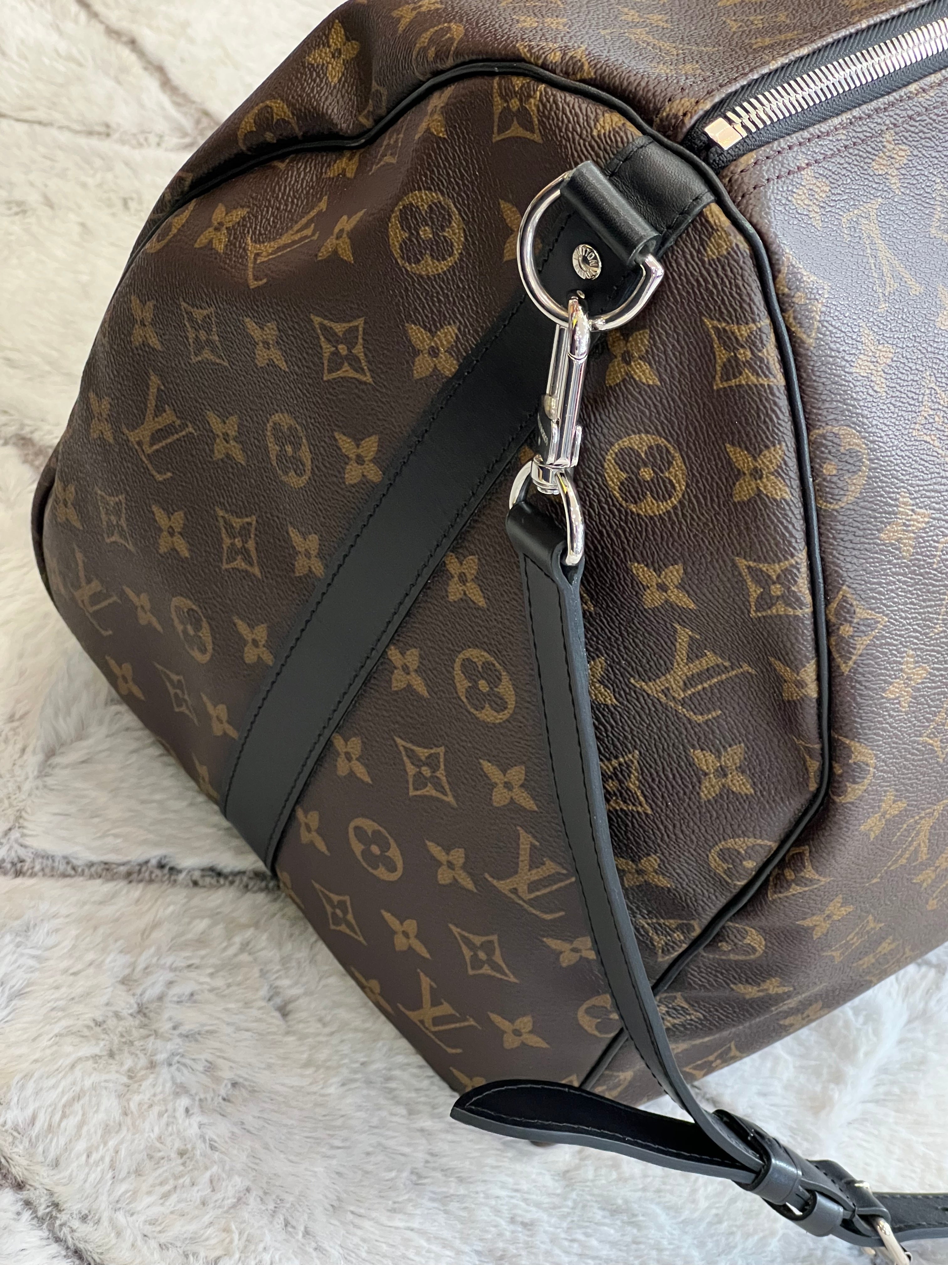 LOUIS VUITTON MONOGRAM MACASSAR KEEPALL BANDOULLIERE 55