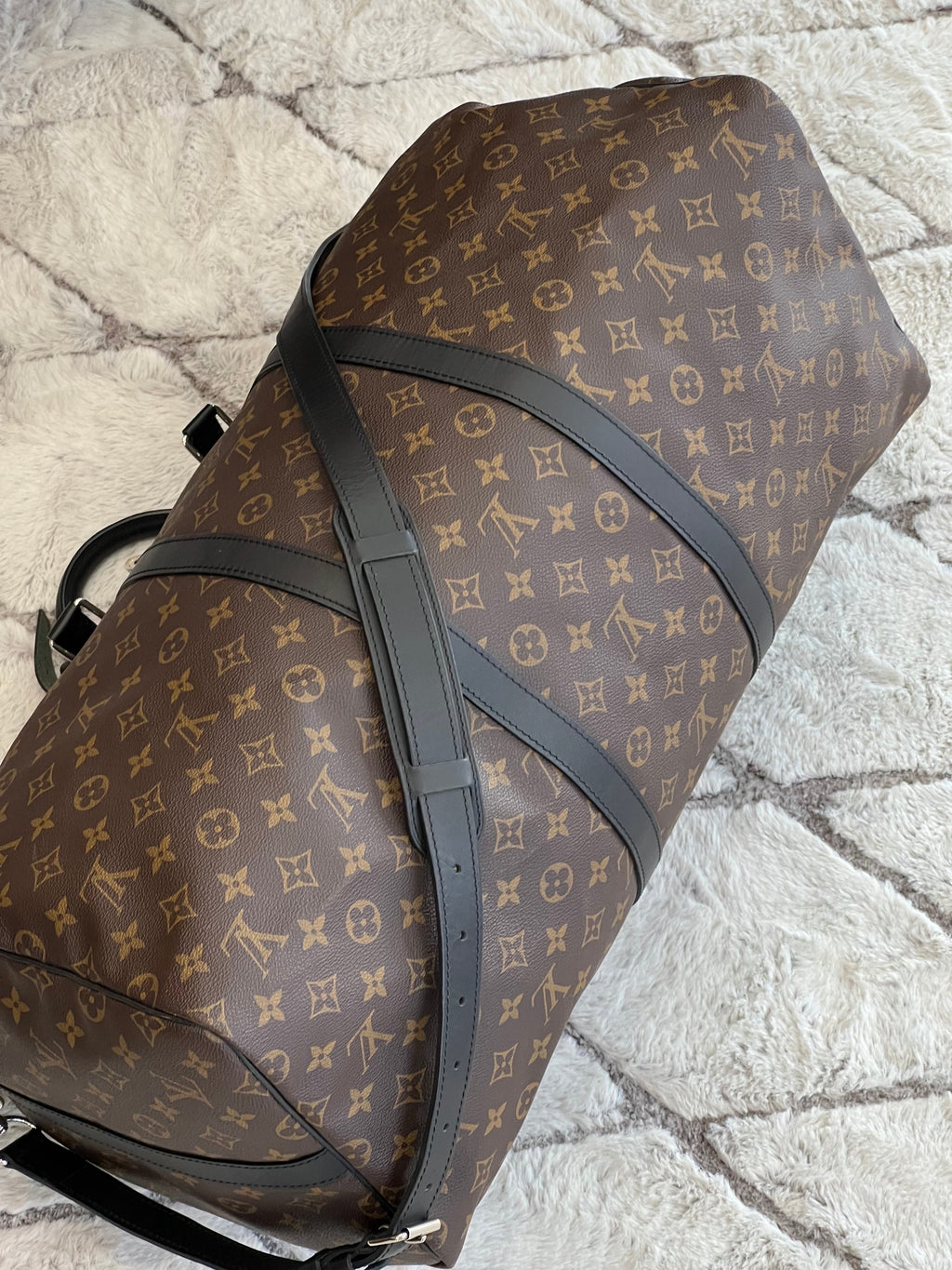 LOUIS VUITTON MONOGRAM MACASSAR KEEPALL BANDOULLIERE 55