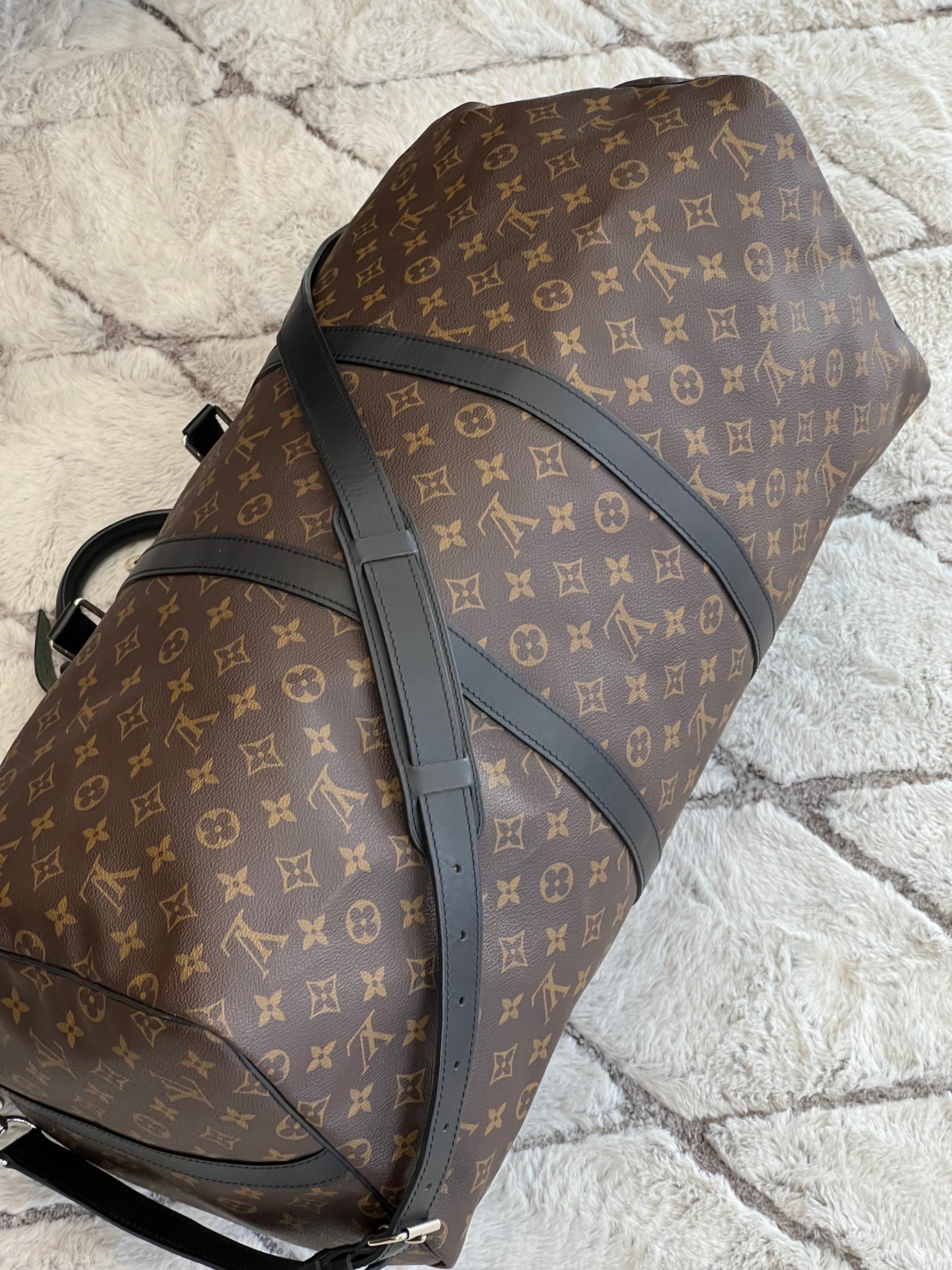 LOUIS VUITTON MONOGRAM MACASSAR KEEPALL BANDOULLIERE 55
