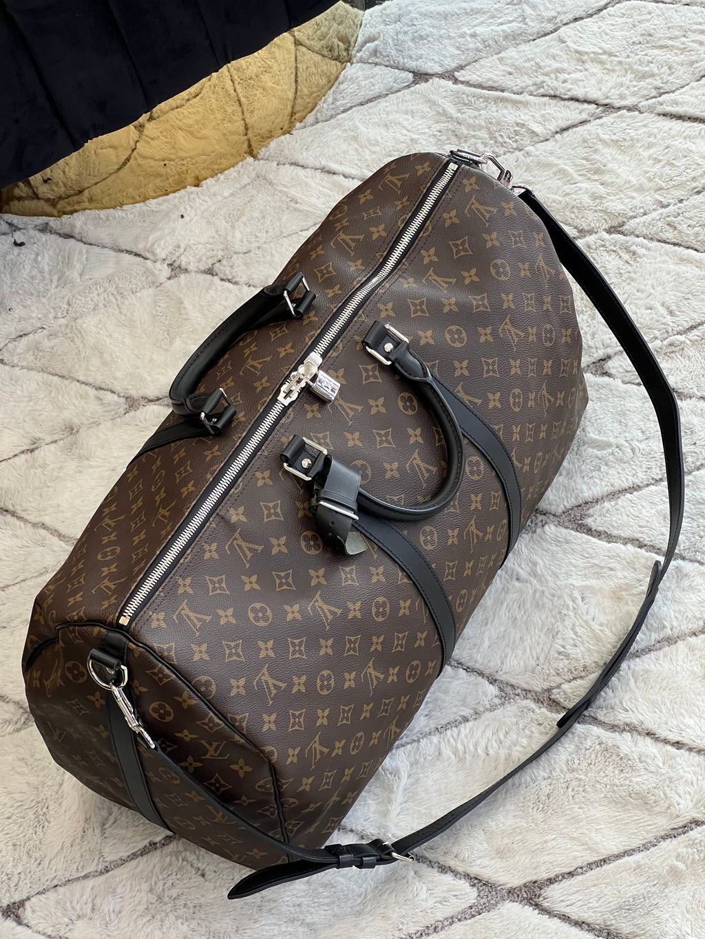 LOUIS VUITTON MONOGRAM MACASSAR KEEPALL BANDOULLIERE 55