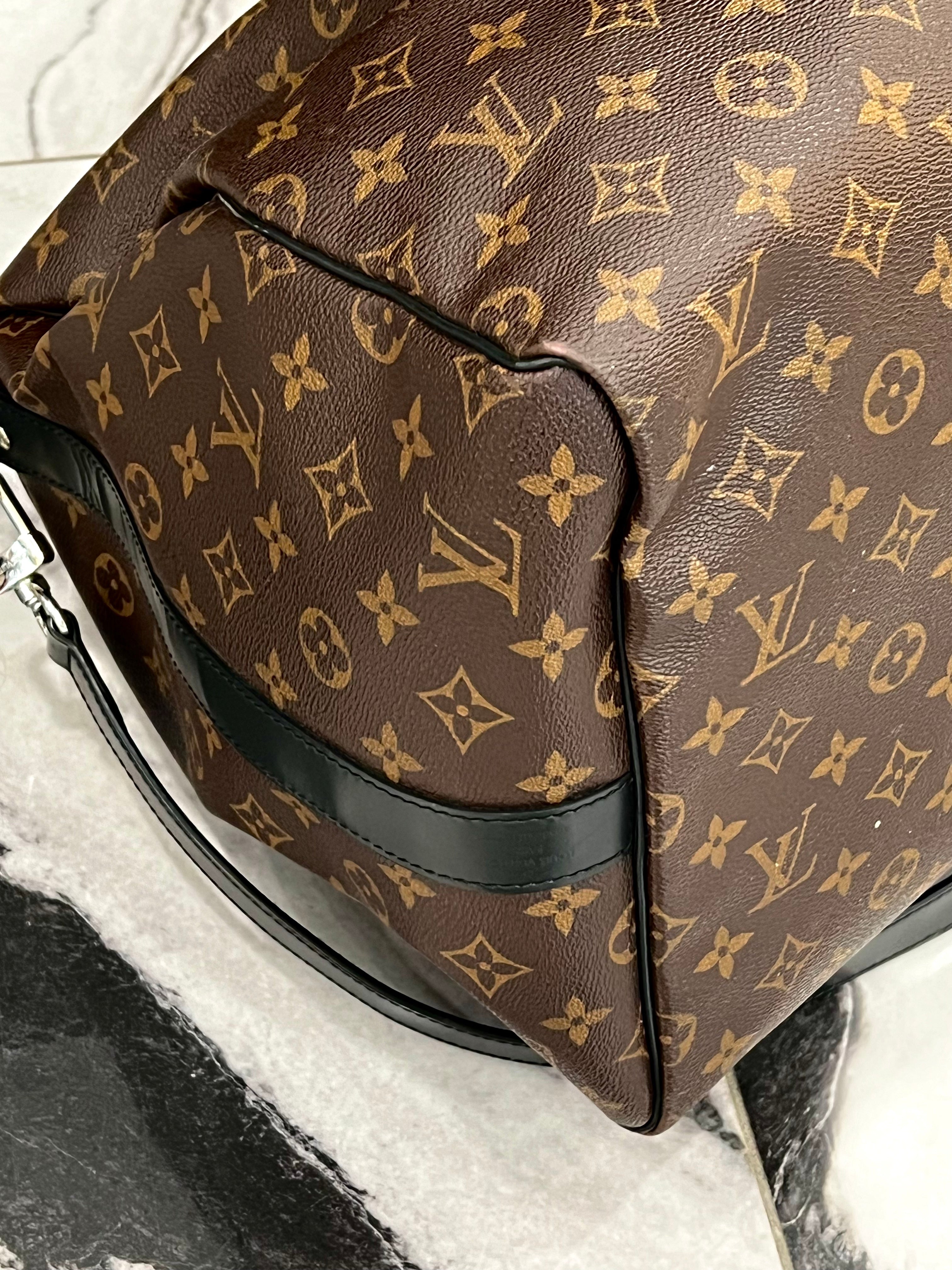 LOUIS VUITTON MONOGRAM MACASSAR KEEPALL BANDOULIÈRE 55 BAG