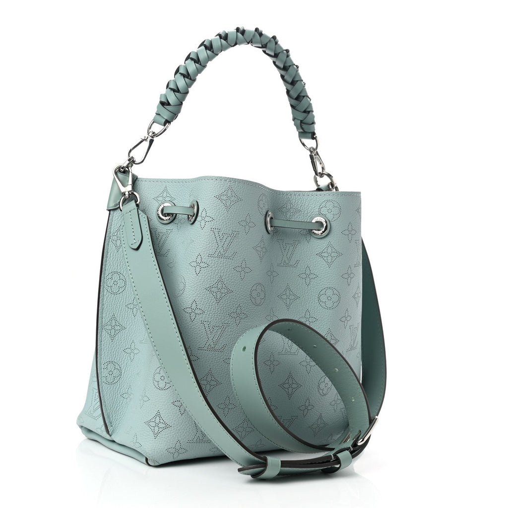 LOUIS VUITTON MAHINA MURIA VERT BUCKET BAG LAGON