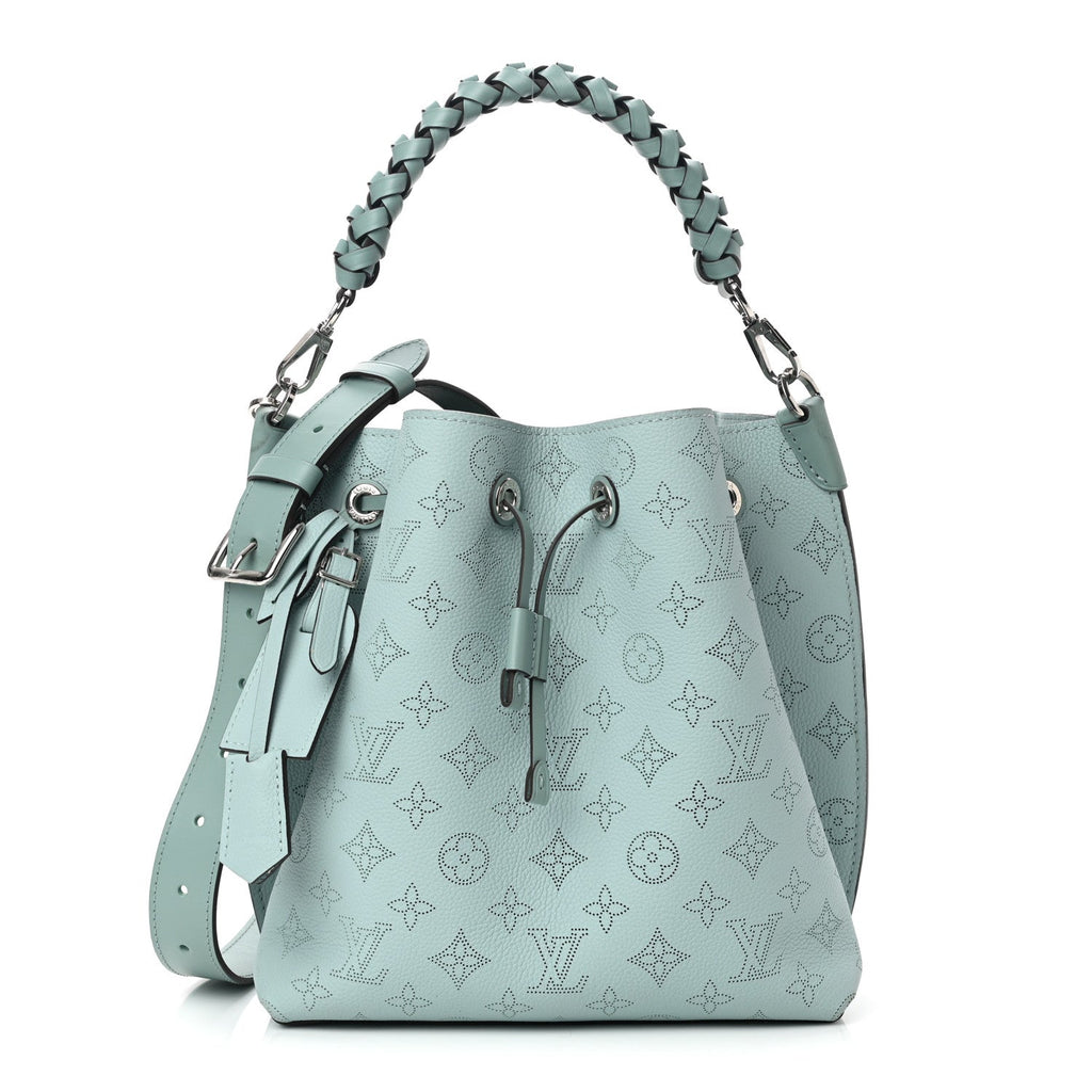 LOUIS VUITTON MAHINA MURIA VERT BUCKET BAG LAGON