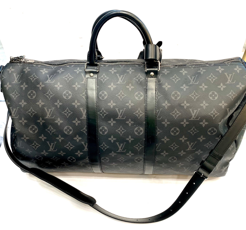 LOUIS VUITTON MONOGRAM ECLIPSE KEEPALL BANDOULIÈRE 55 BAG
