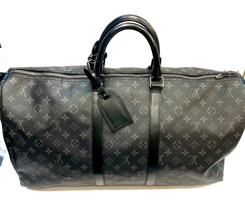 LOUIS VUITTON MONOGRAM ECLIPSE KEEPALL BANDOULIÈRE 55 BAG
