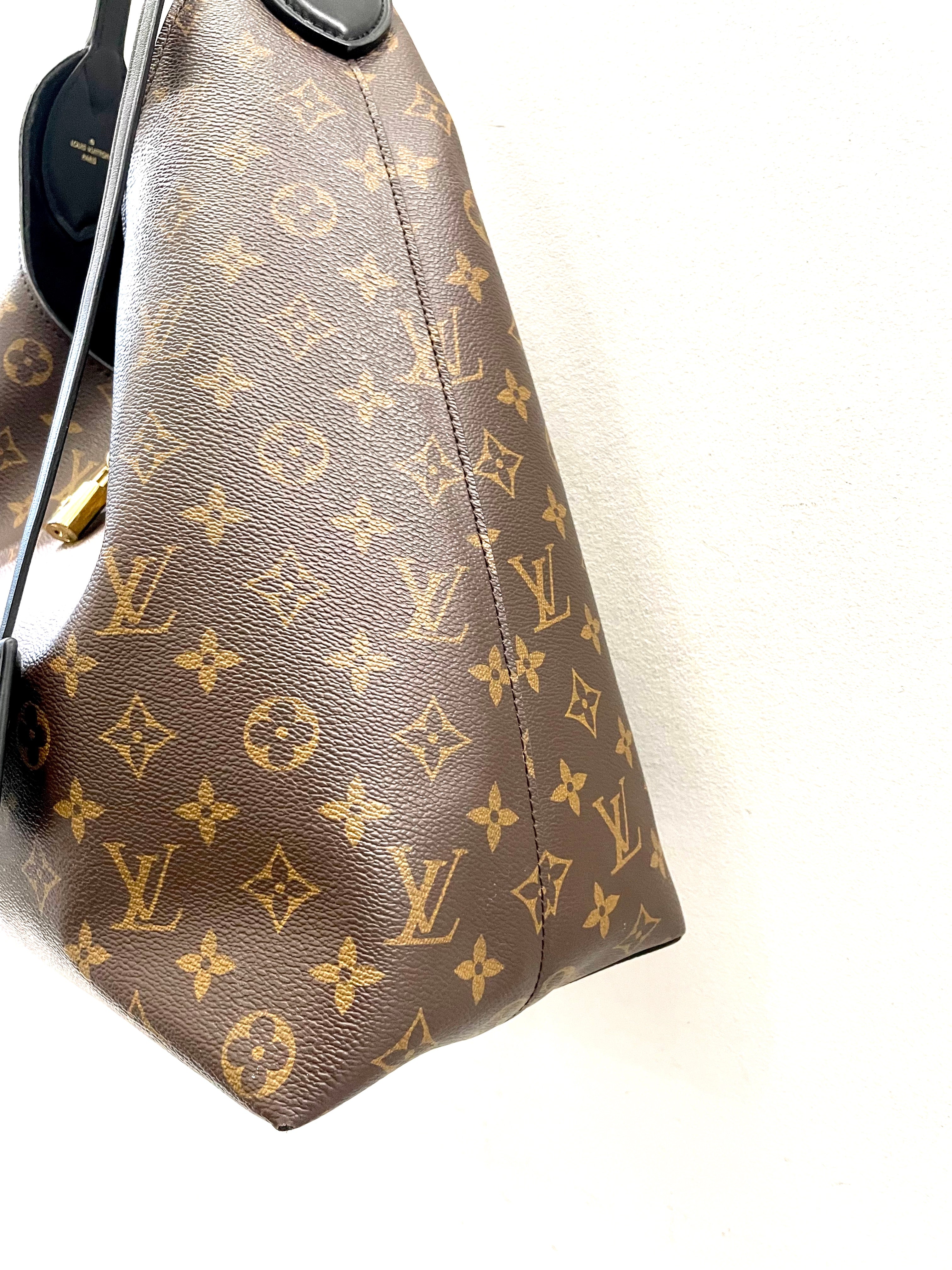 LOUIS VUITTON MONOGRAM FLOWER HOBO BAG BLACK