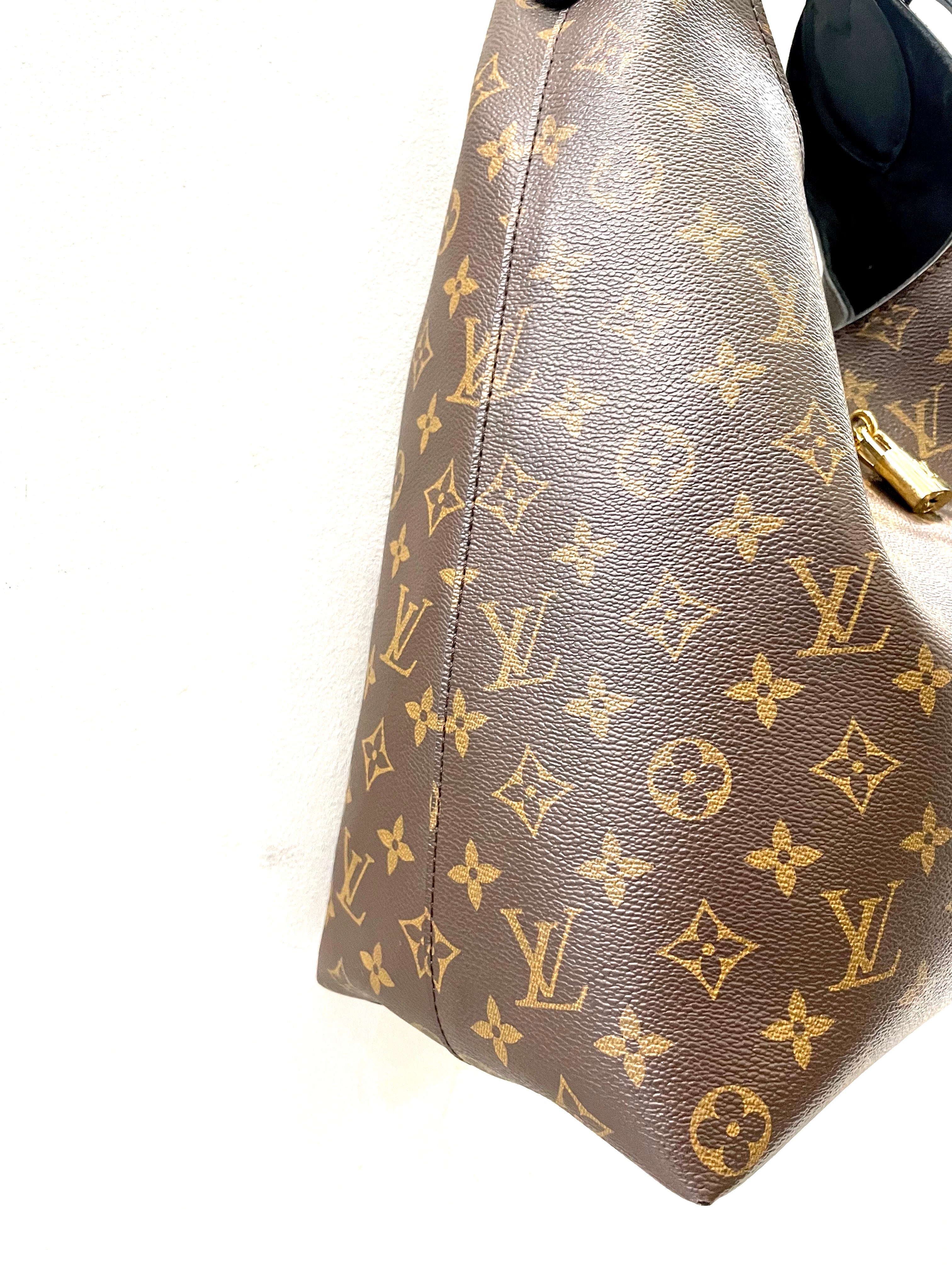 LOUIS VUITTON MONOGRAM FLOWER HOBO BAG BLACK