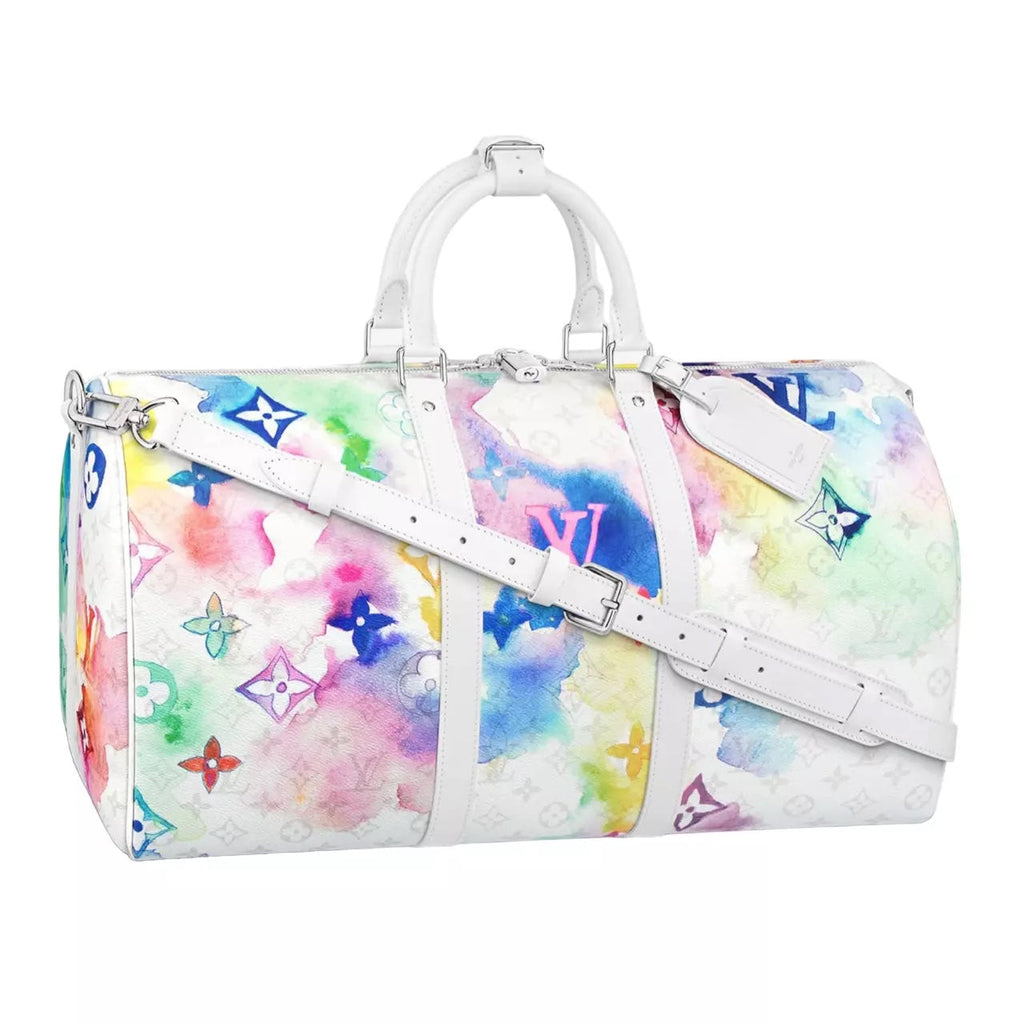 LOUIS VUITTON LIMITED EDITION WATERCOLOR MONOGRAM KEEPALL 50 BANDOLIERE