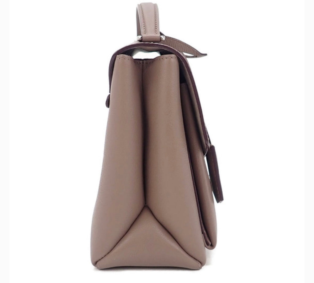 LOUIS VUITTON MY LOCKME CALFSKIN LEATHER BAG IN TAUPE GLACÉ