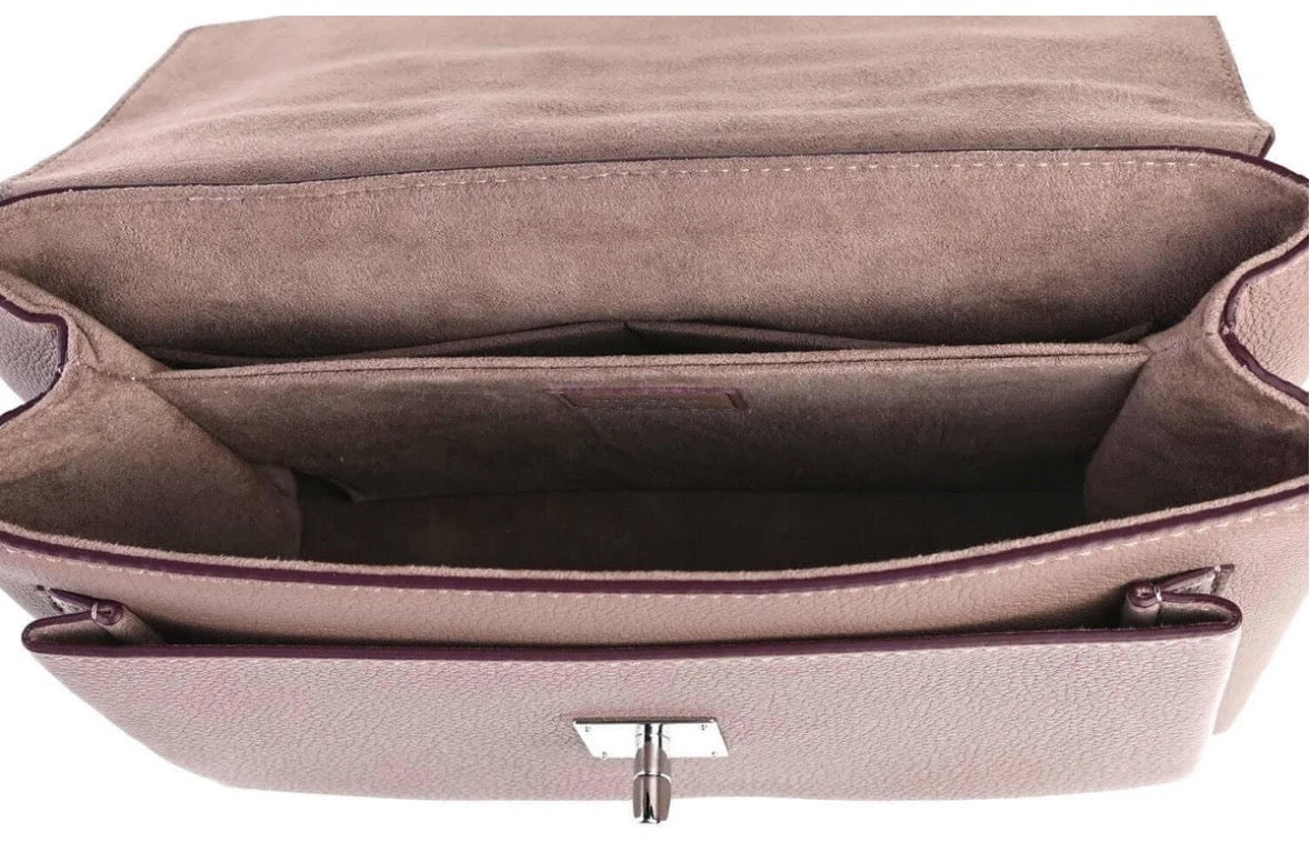 LOUIS VUITTON MY LOCKME CALFSKIN LEATHER BAG IN TAUPE GLACÉ