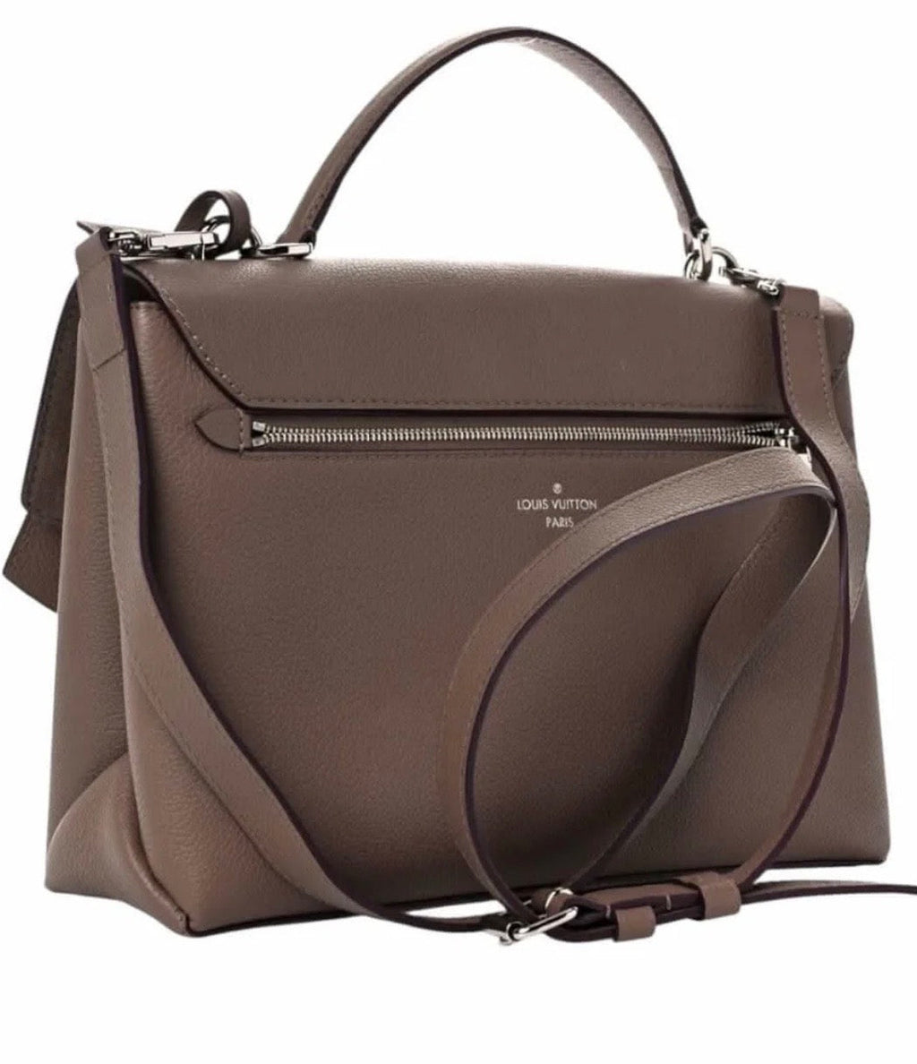 LOUIS VUITTON MY LOCKME CALFSKIN LEATHER BAG IN TAUPE GLACÉ