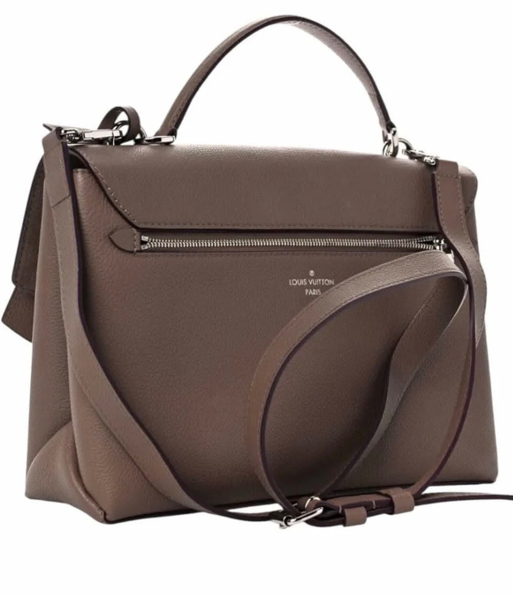 LOUIS VUITTON MY LOCKME CALFSKIN LEATHER BAG IN TAUPE GLACÉ