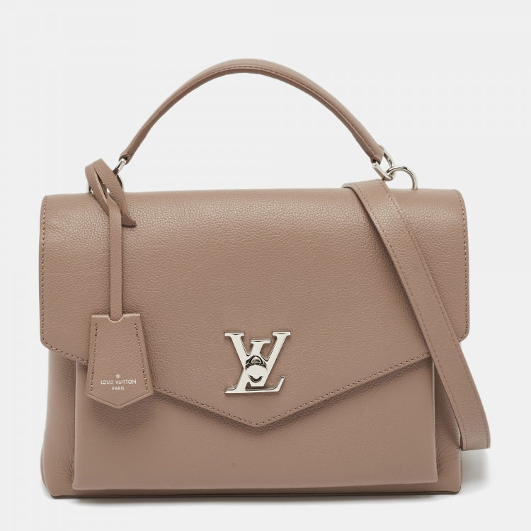 LOUIS VUITTON MY LOCKME CALFSKIN LEATHER BAG IN TAUPE GLACÉ