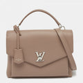 LOUIS VUITTON MY LOCKME CALFSKIN LEATHER BAG IN TAUPE GLACÉ