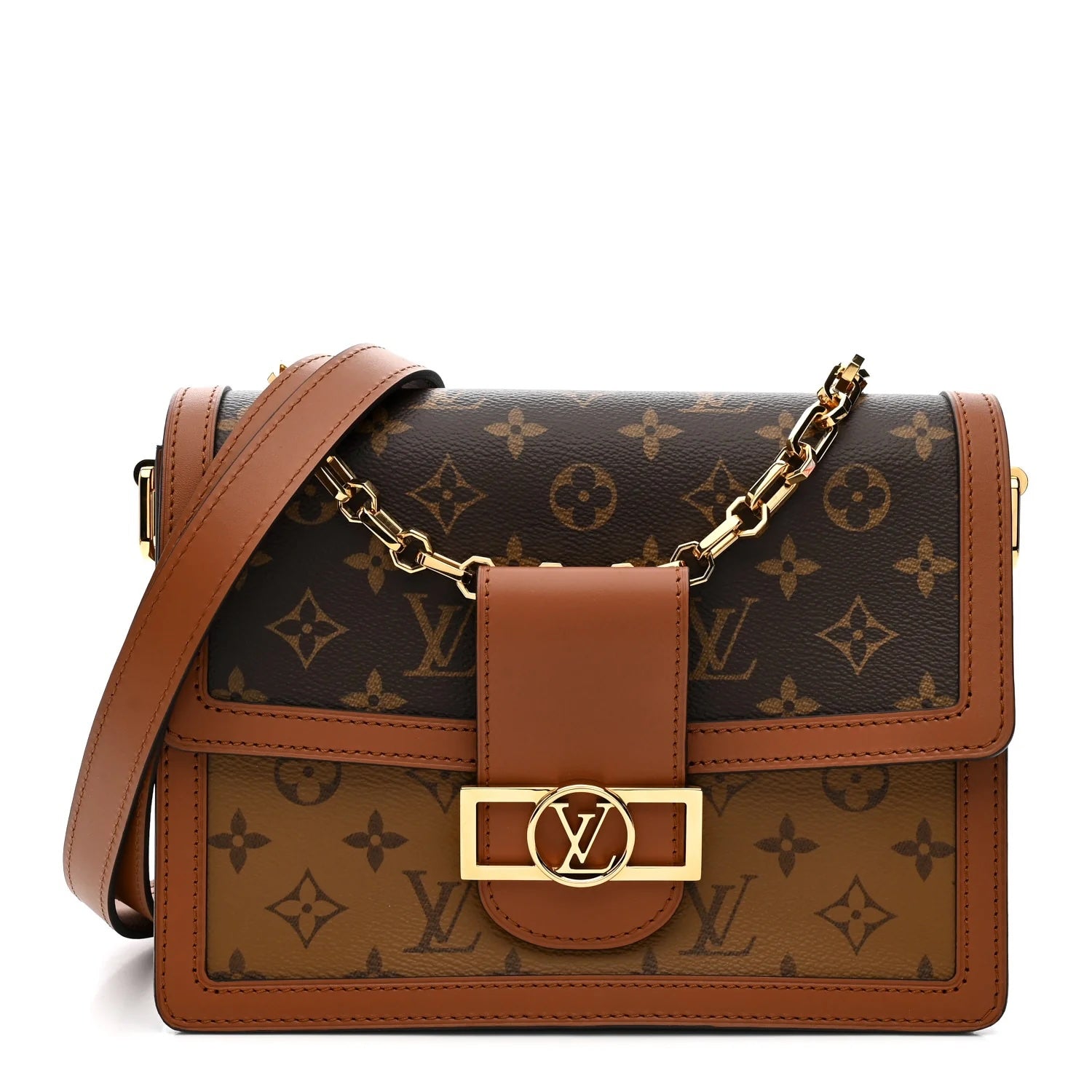 LOUIS VUITTON REVERSE MONOGRAM DAUPHINE MM CROSSBODY