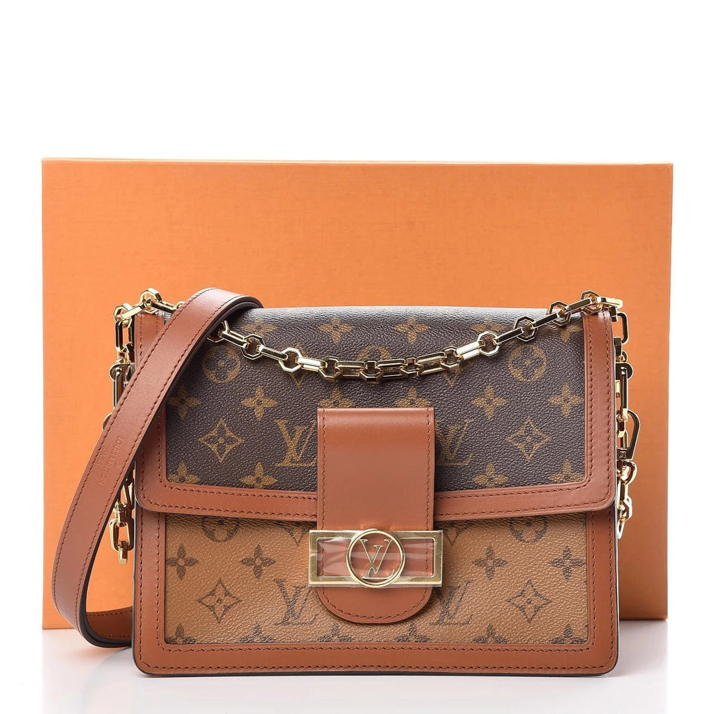 LOUIS VUITTON REVERSE MONOGRAM DAUPHINE MM CROSSBODY