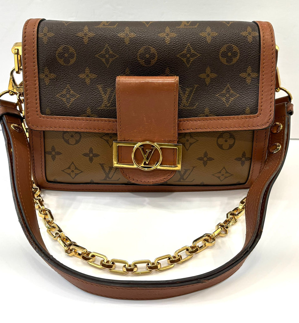 LOUIS VUITTON REVERSE MONOGRAM DAUPHINE MM CROSSBODY