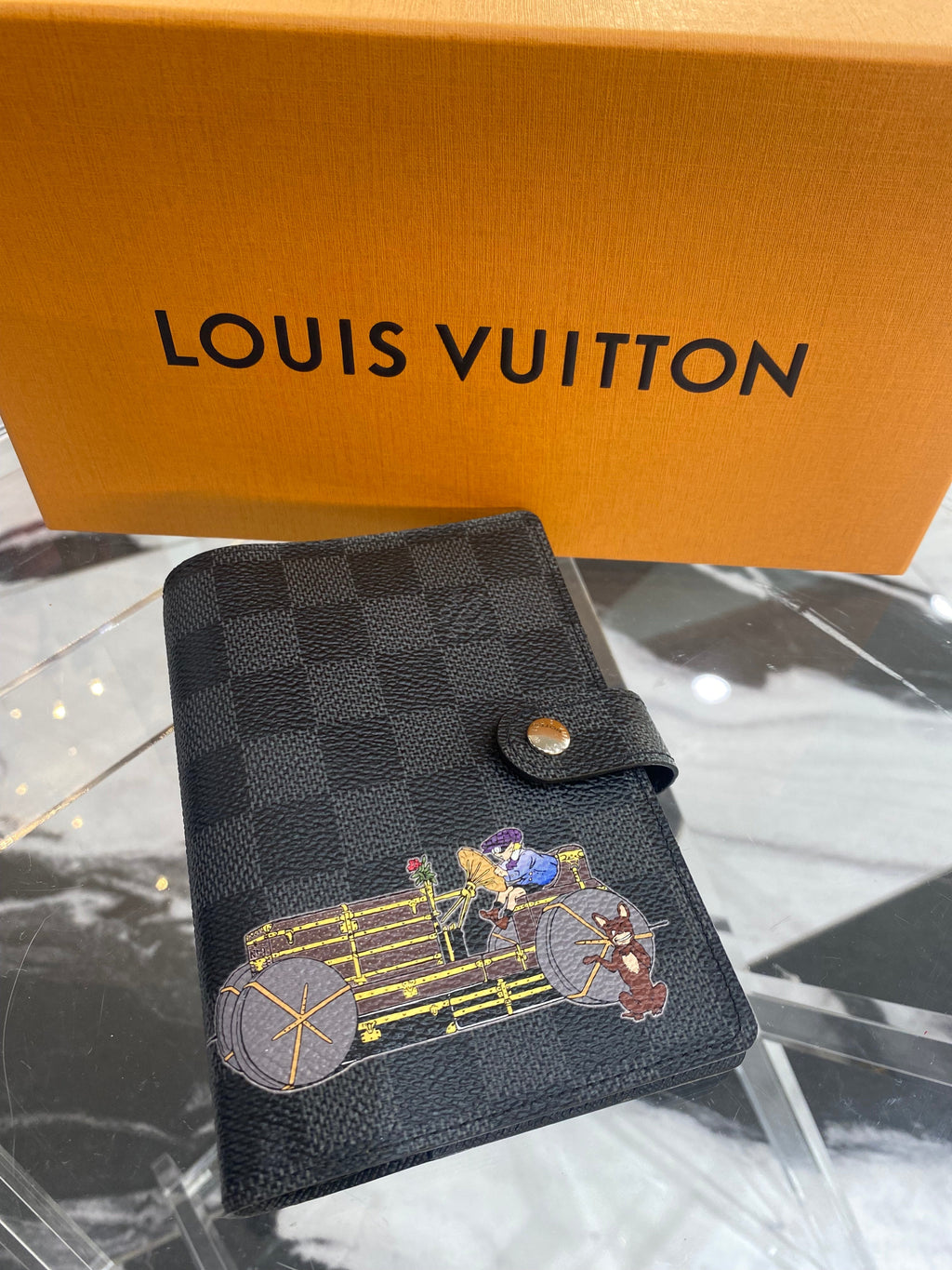 LOUIS VUITTON DAMIER GRAPHITE LIMITED EDITION RING AGENDA COVER