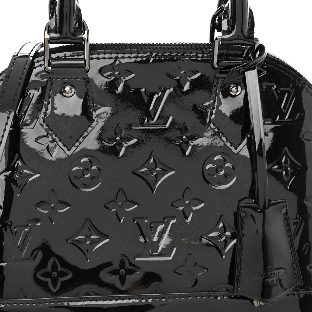 LOUIS VUITTON VERNIS ALMA BB HANDBAG NOIR MAGNETIQUE