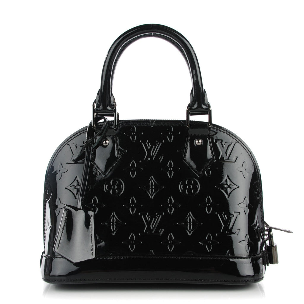LOUIS VUITTON VERNIS ALMA BB HANDBAG NOIR MAGNETIQUE