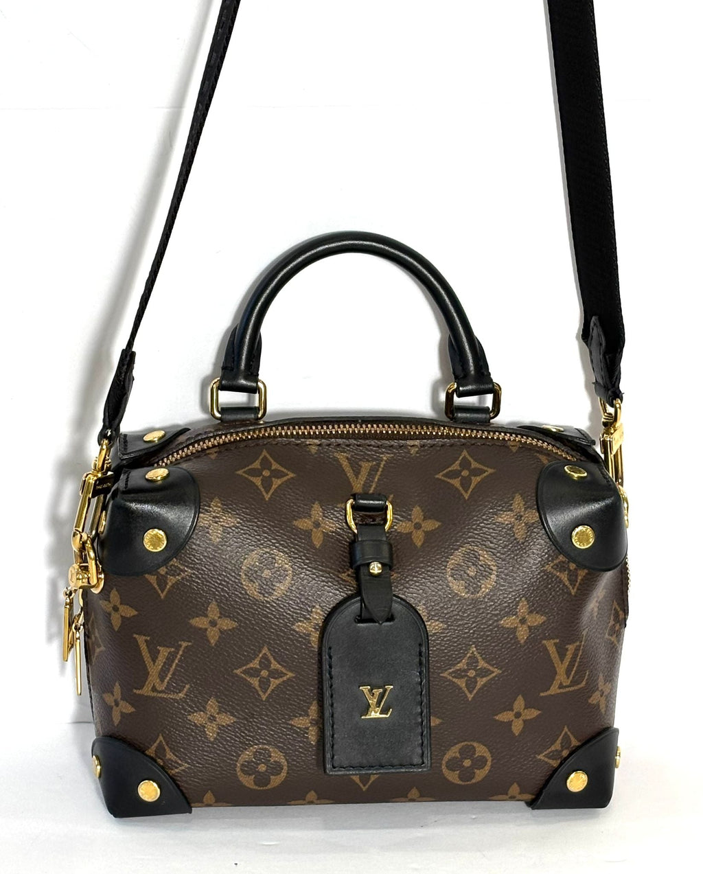 LOUIS VUITTON MONOGRAM CANVAS & LEATHER PETITE MALLE SOUPLE CROSSBODY