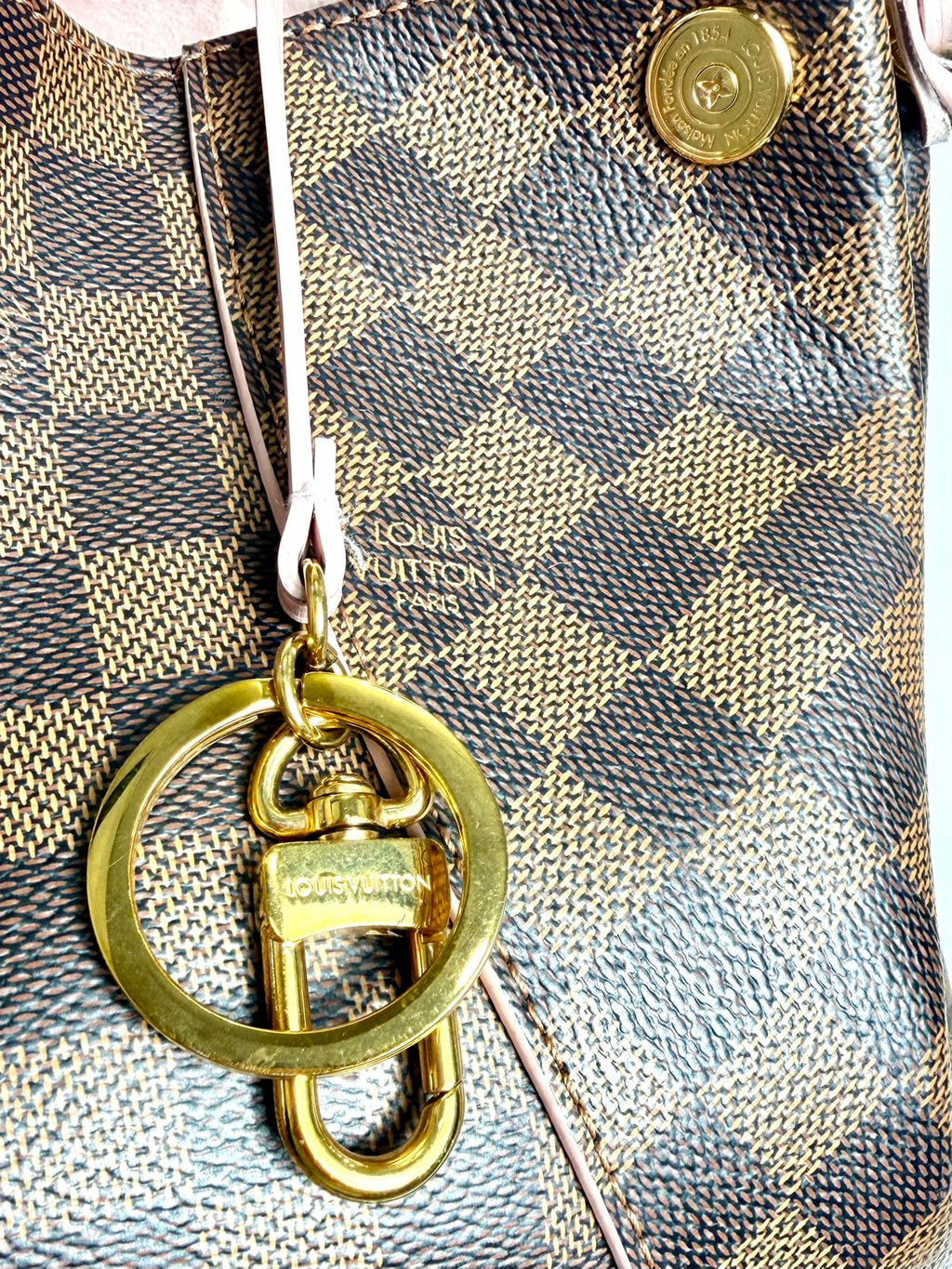 LOUIS VUITTON CAISSA DAMIER HOBO BAG ROSE BALLERINE