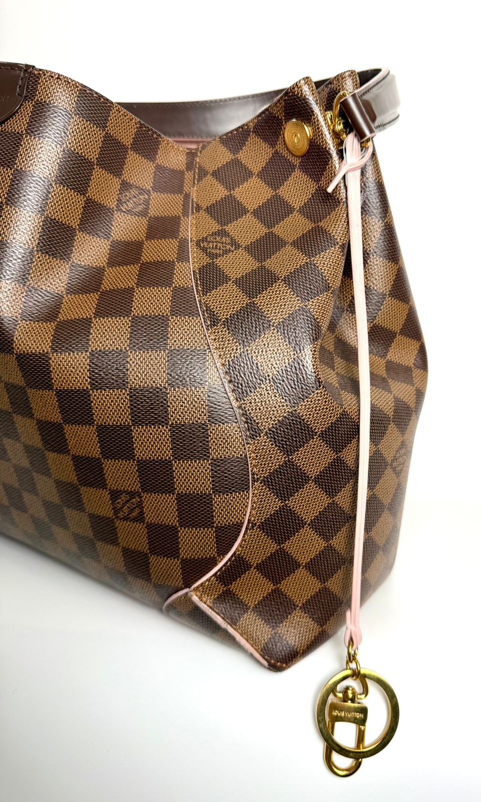 LOUIS VUITTON CAISSA DAMIER HOBO BAG ROSE BALLERINE