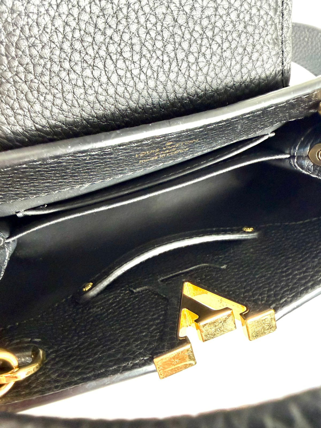 LOUIS VUITTON TAURILLON LEATHER MINI CAPUCINES BAG
