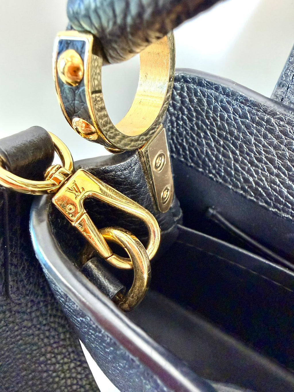 LOUIS VUITTON TAURILLON LEATHER MINI CAPUCINES BAG