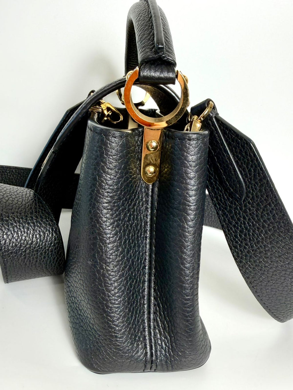 LOUIS VUITTON TAURILLON LEATHER MINI CAPUCINES BAG