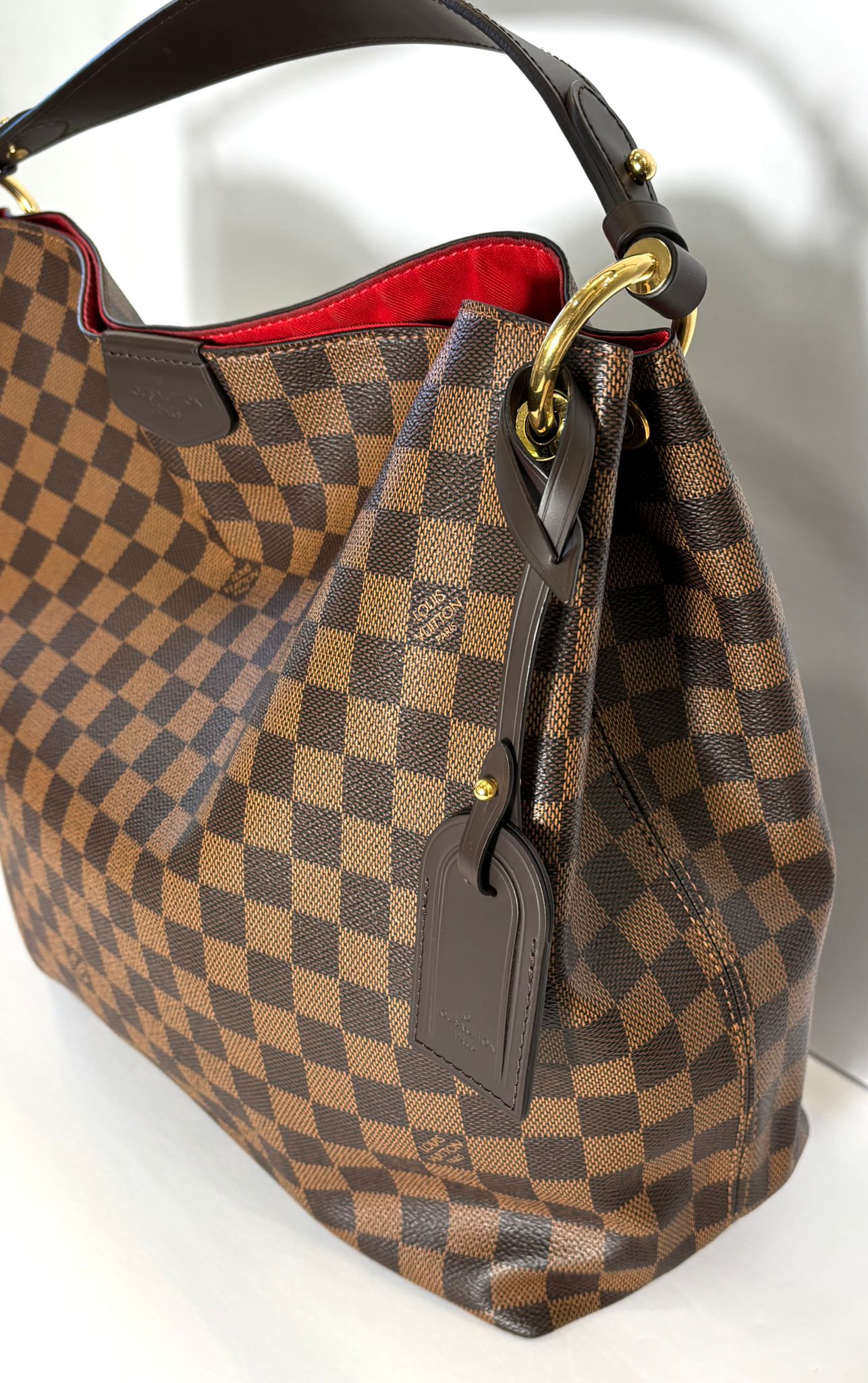 LOUIS VUITTON DAMIER EBENE GRACEFUL MM HOBO BAG