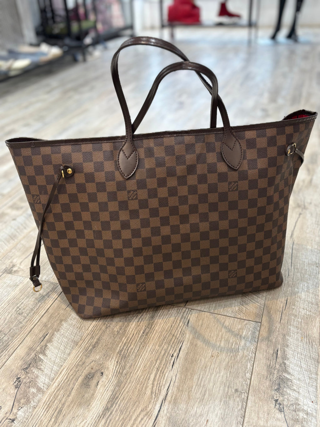 LOUIS VUITTON DAMIER EBENE NEVERFULL GM TOTE BAG