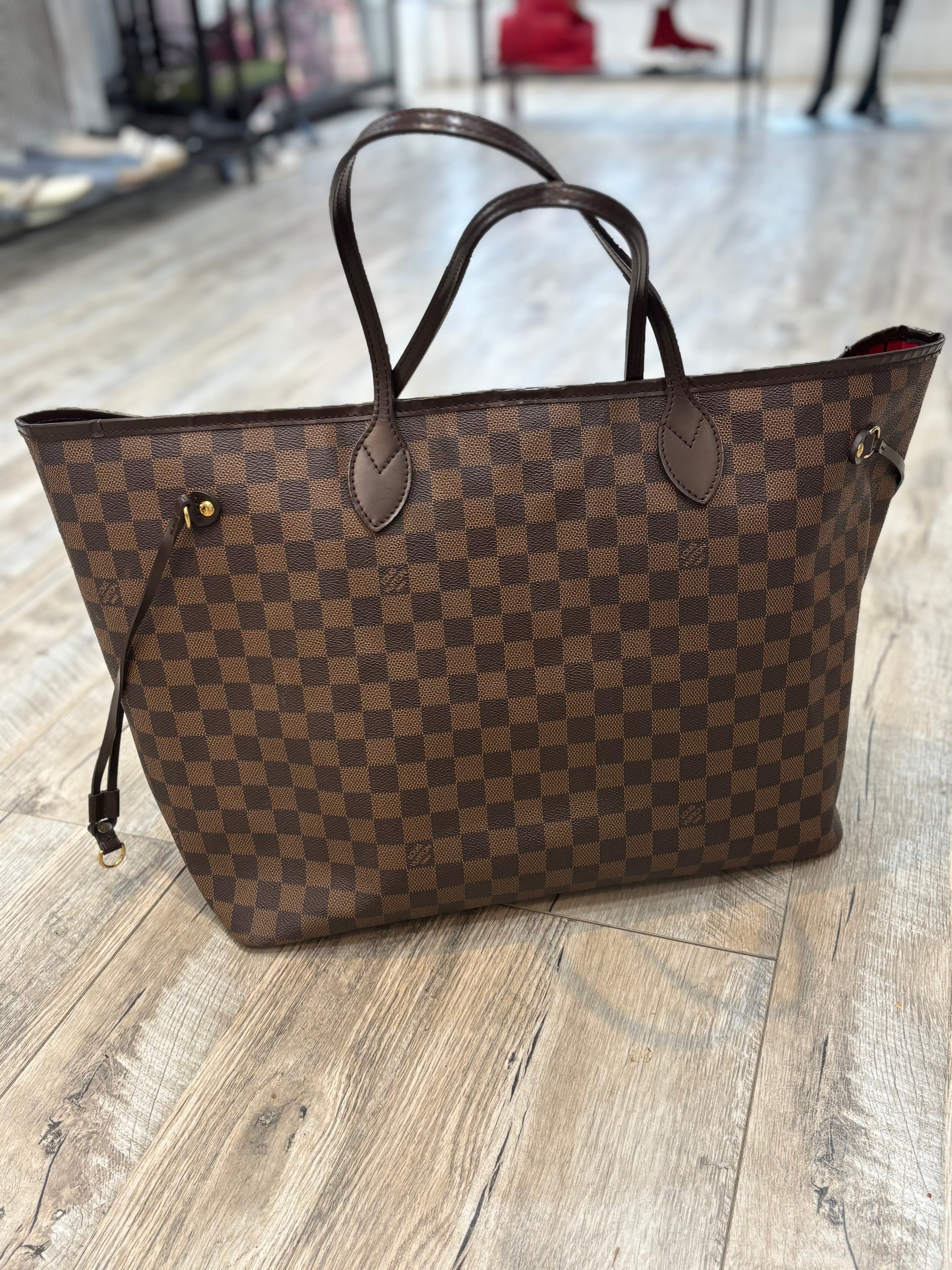 LOUIS VUITTON DAMIER EBENE NEVERFULL GM TOTE BAG