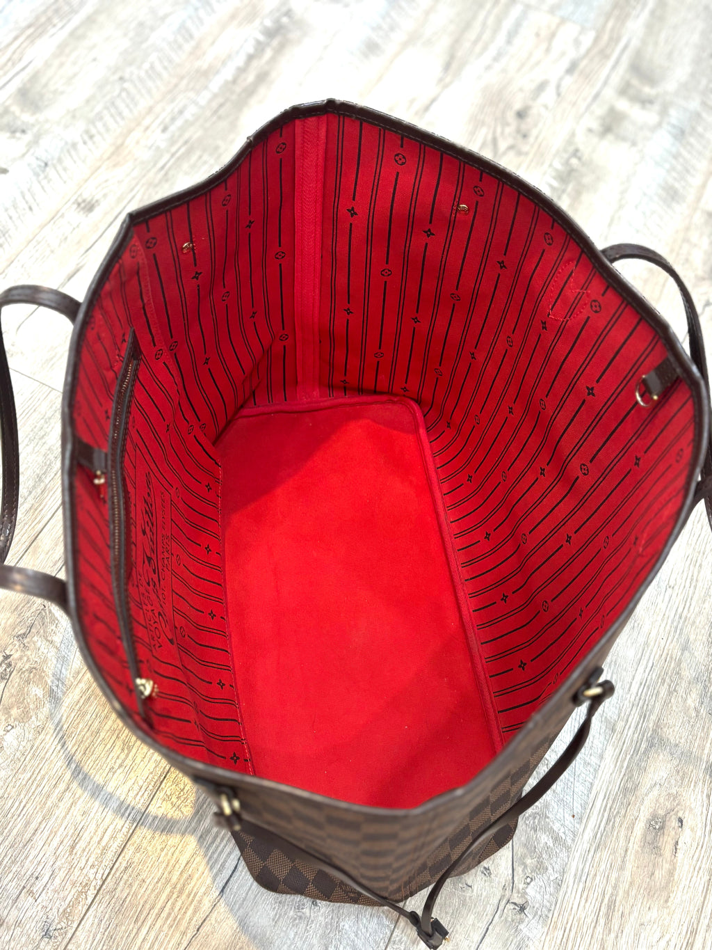 LOUIS VUITTON DAMIER EBENE NEVERFULL GM TOTE BAG