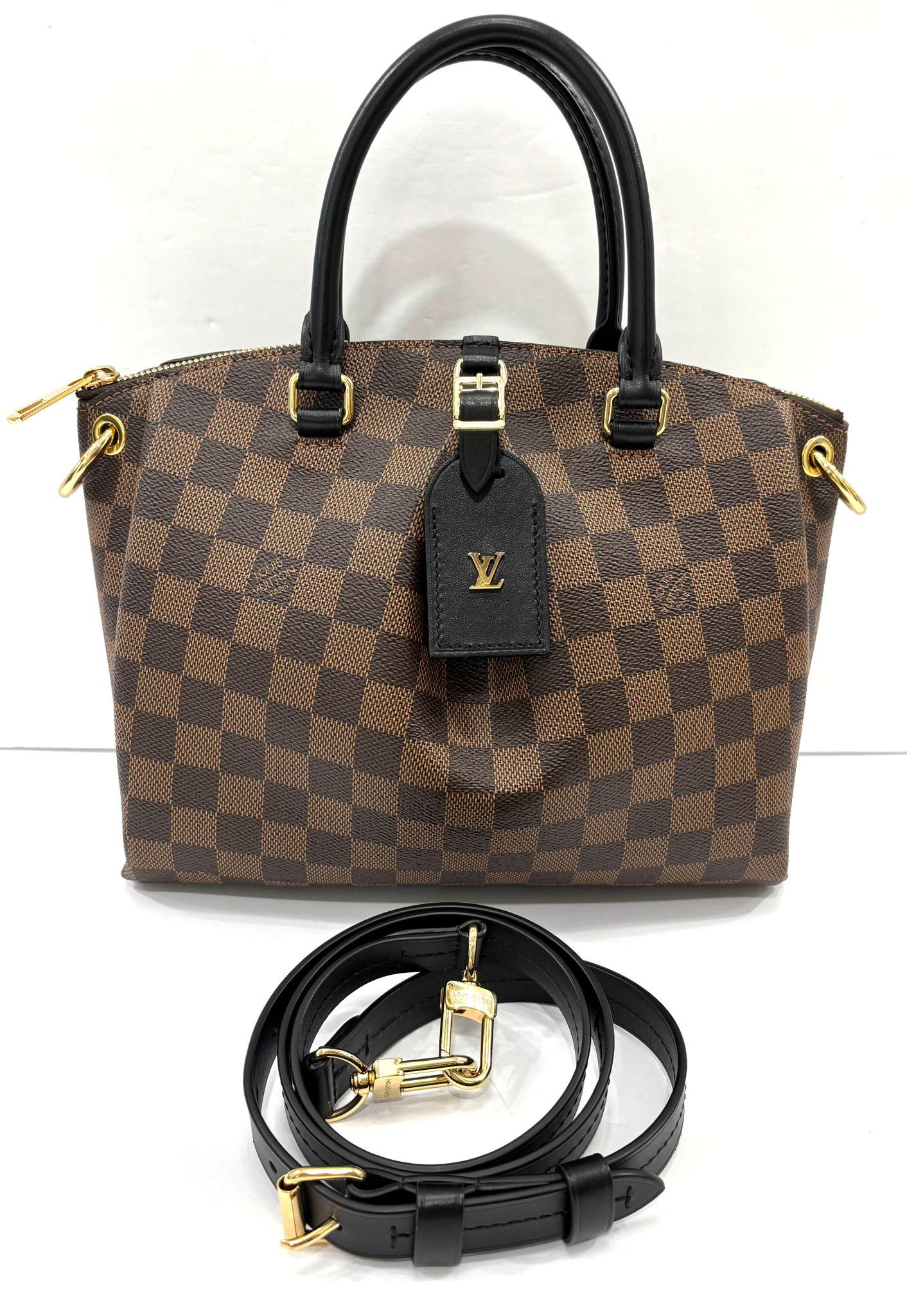 LOUIS VUITTON DAMIER EBENE ODEON PM SHOULDER BAG