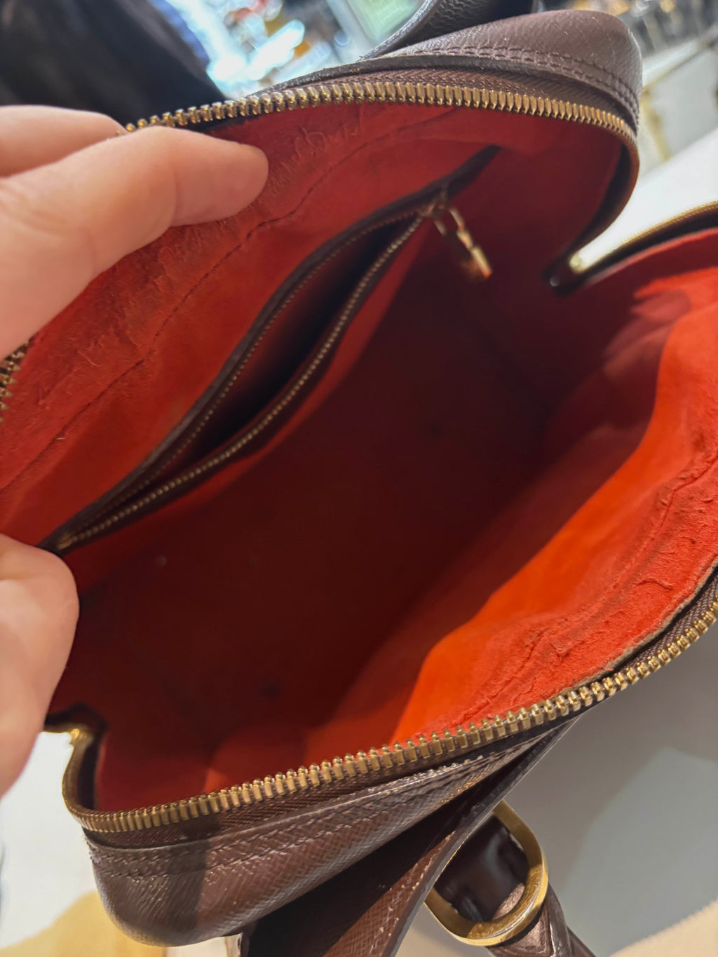 LOUIS VUITTON DAMIER EBENE TIRANA HANDBAG