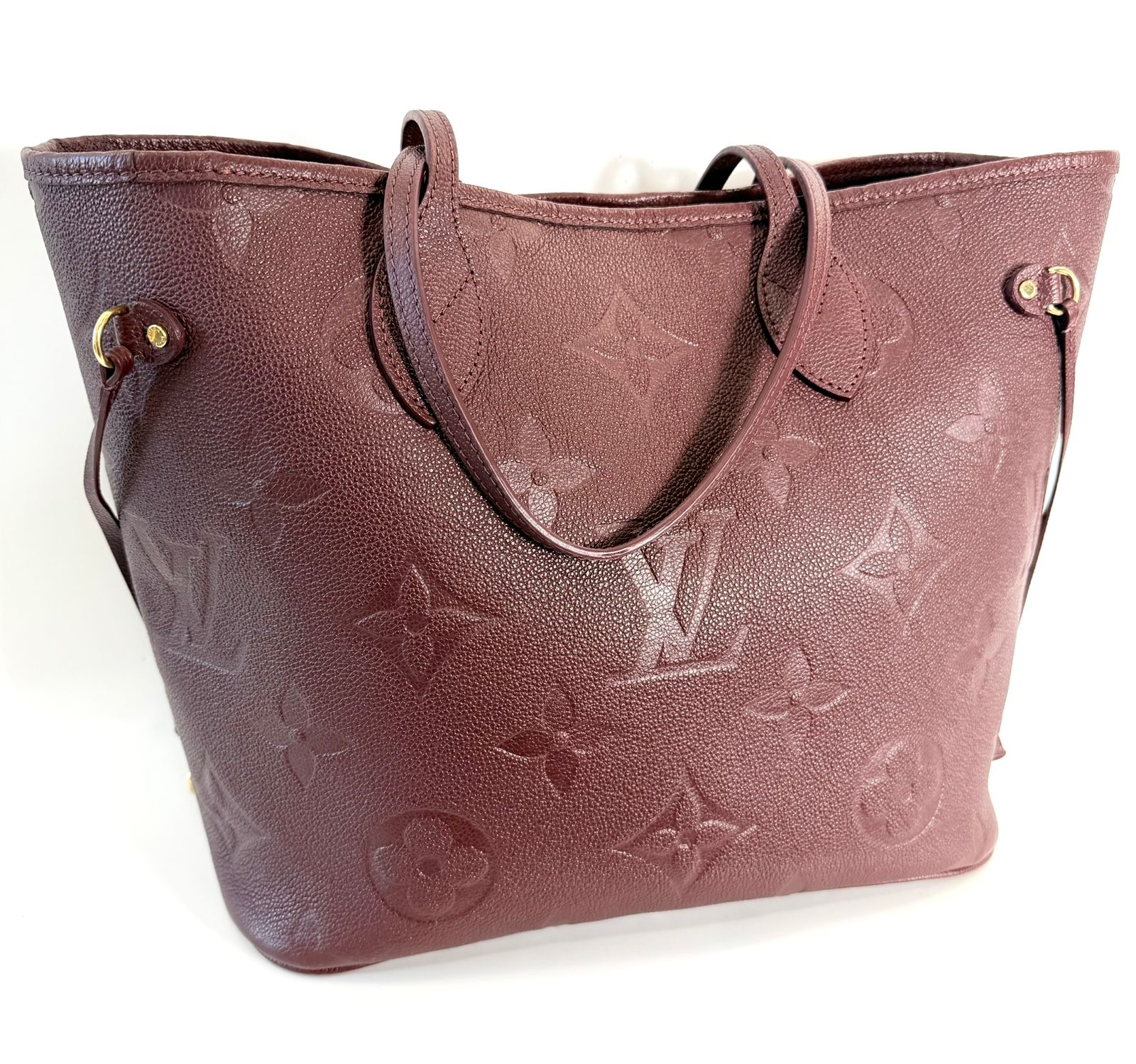 LV GIANT MONOGRAM  EMPREINTE LEATHER NEVERFULL MM TOTE BAG