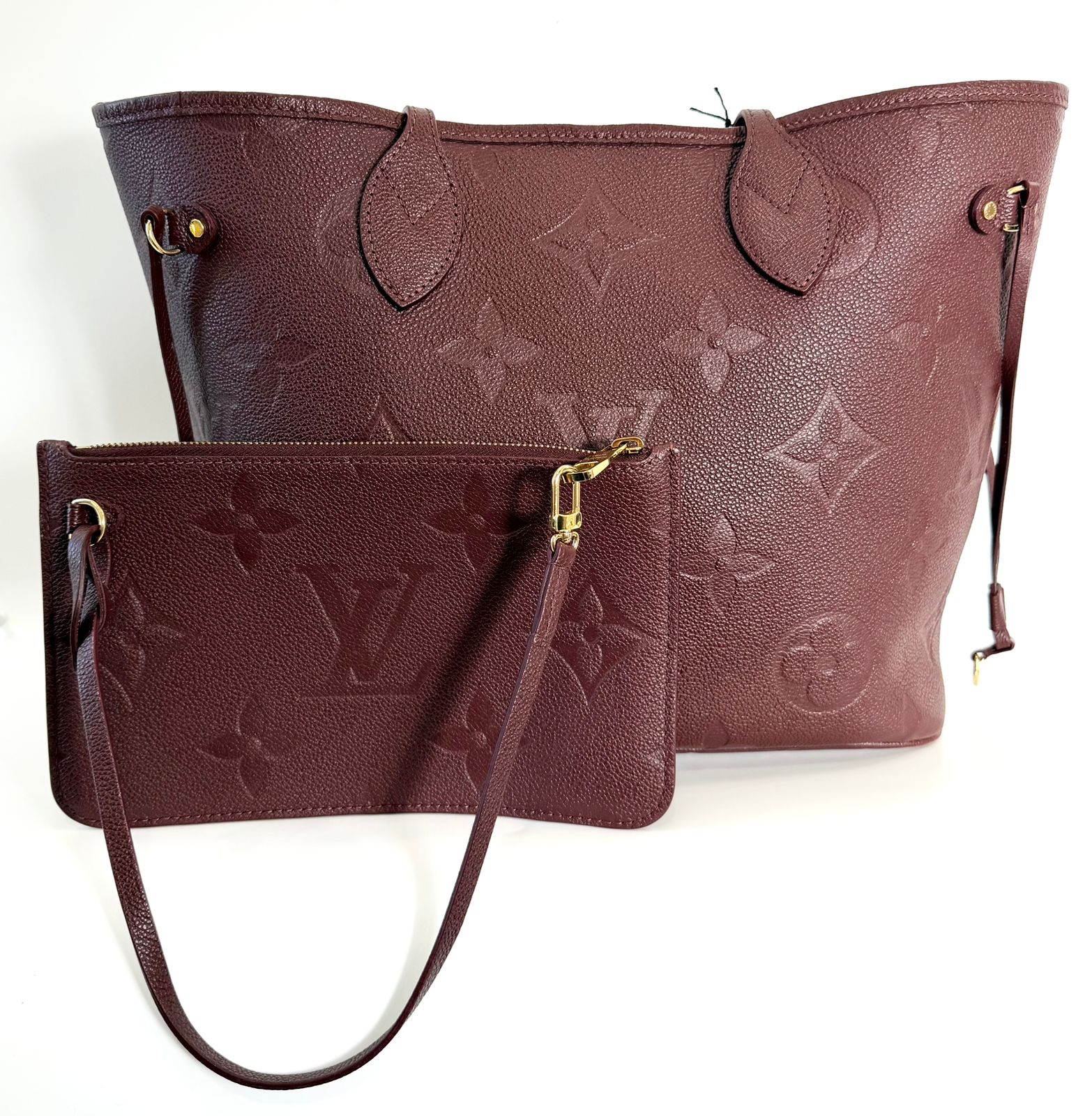 LV GIANT MONOGRAM  EMPREINTE LEATHER NEVERFULL MM TOTE BAG