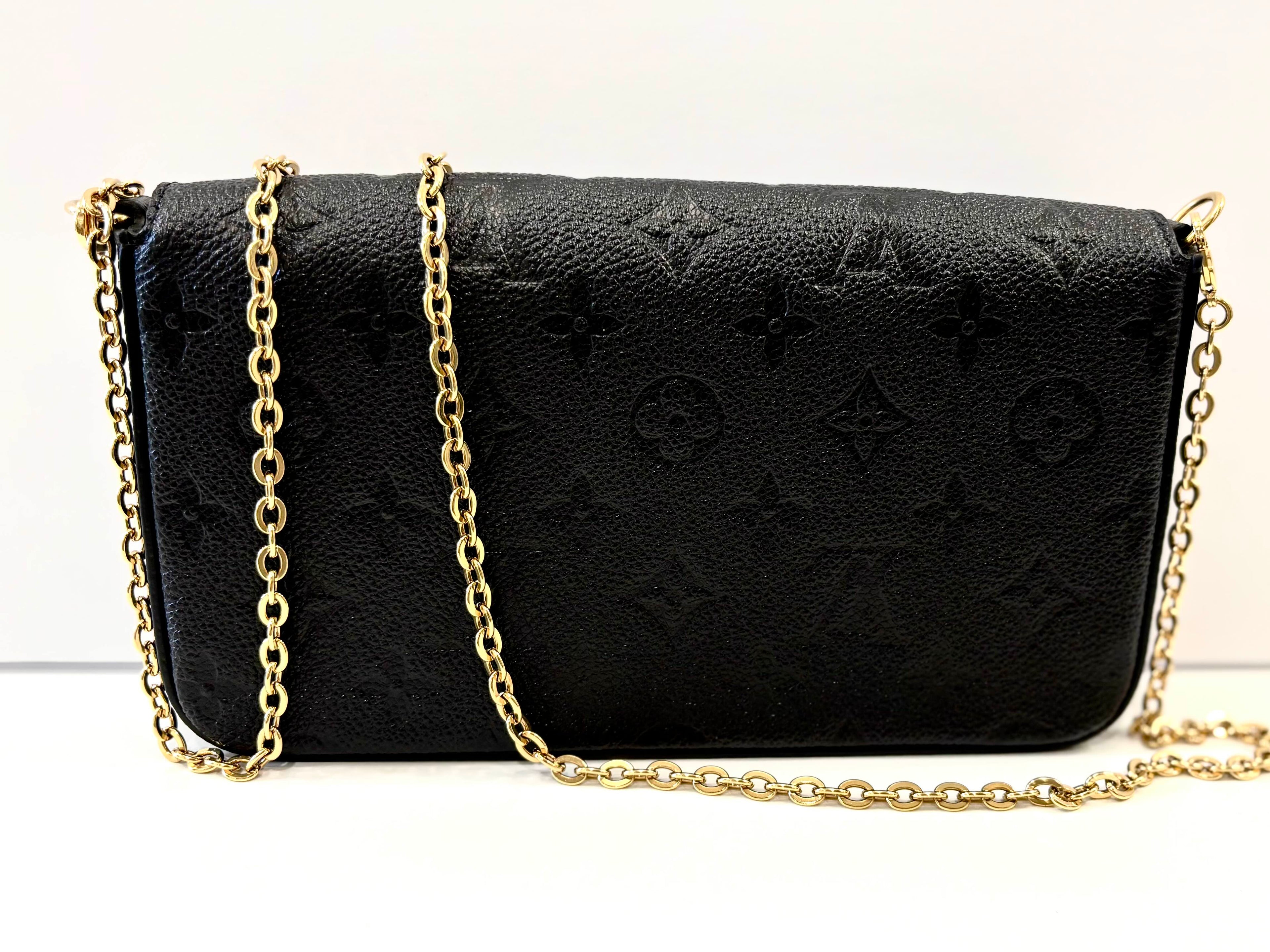 LOUIS VUITTON FELICIE MONOGRAM EMPREINTE LEATHER POCHETTE