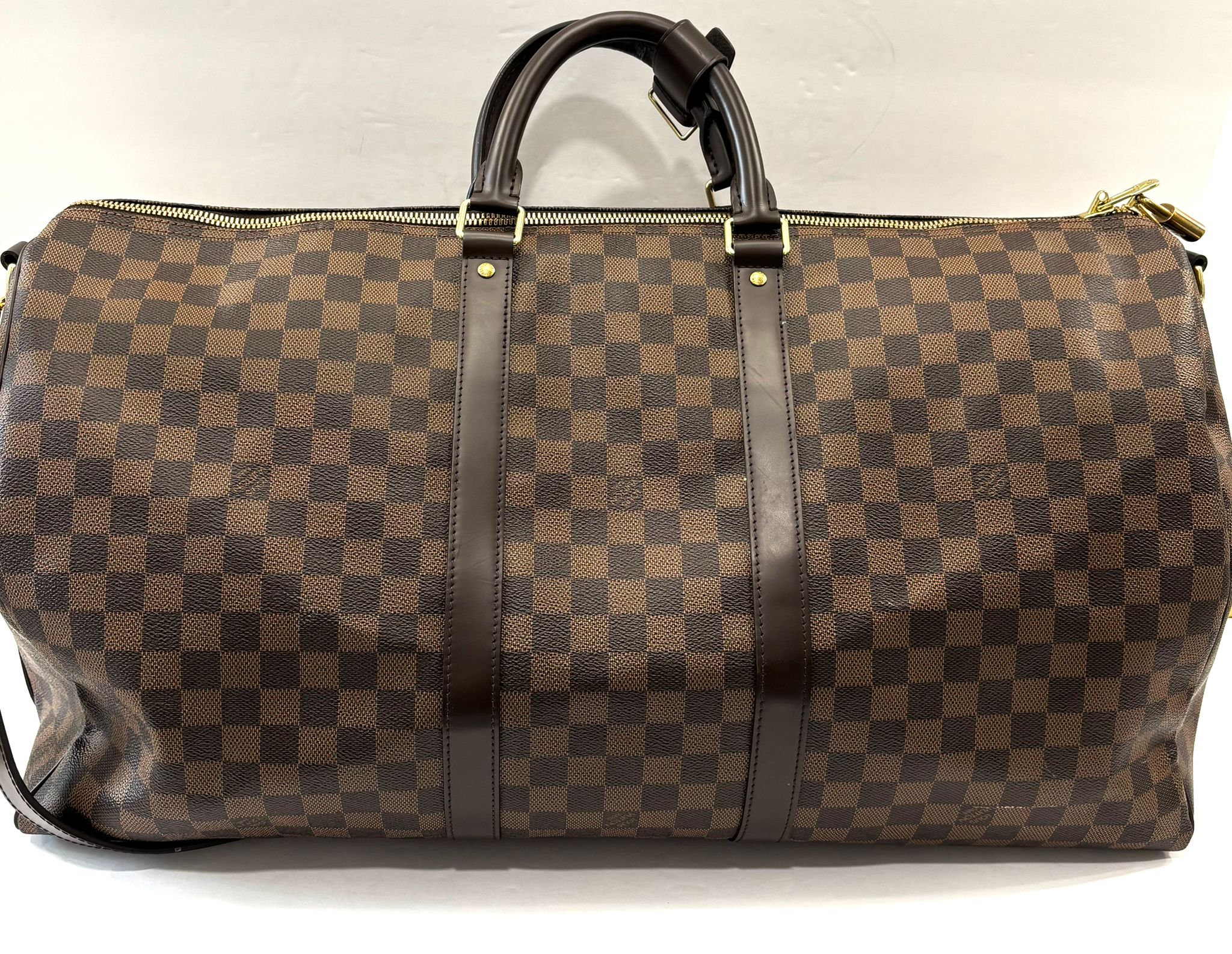 LOUIS VUITTON  DAMIER EBENE KEEPALL BANDOULIERE 55 BAG
