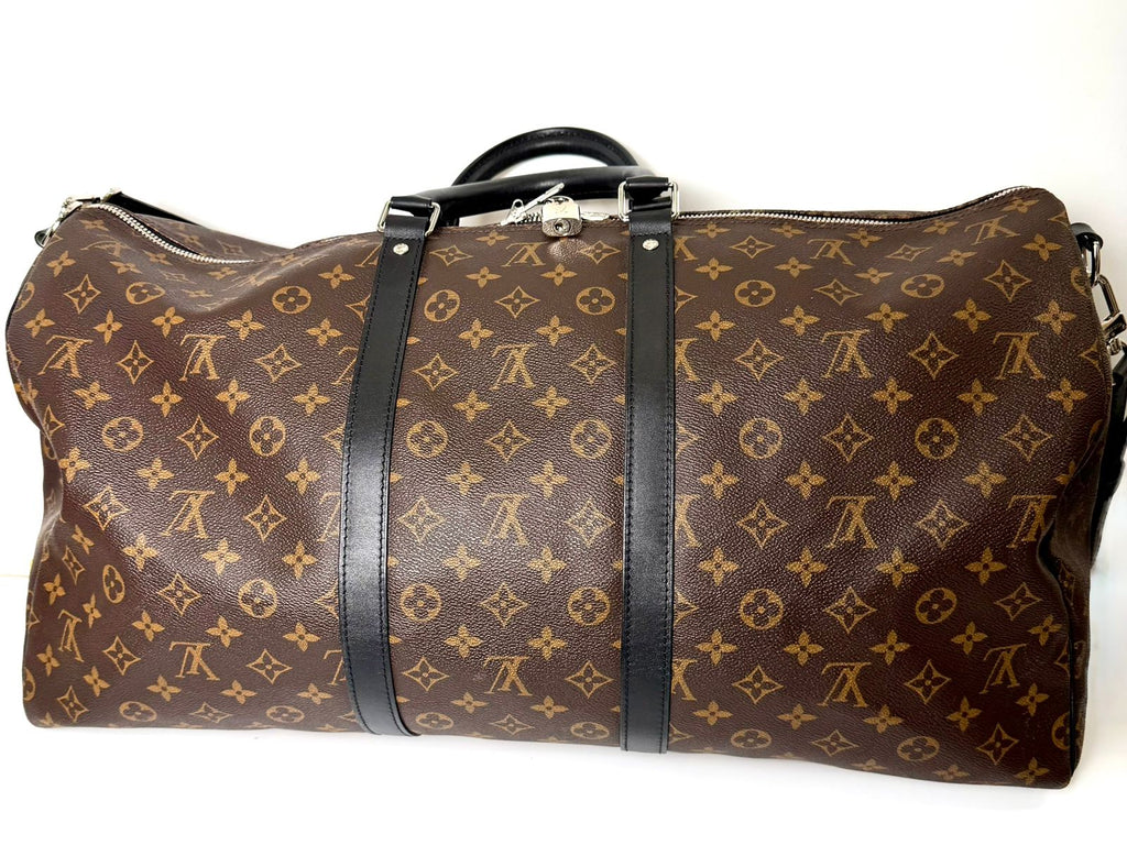 LOUIS VUITTON MONOGRAM MACASSAR KEEPALL BANDOULIÈRE 55 BAG