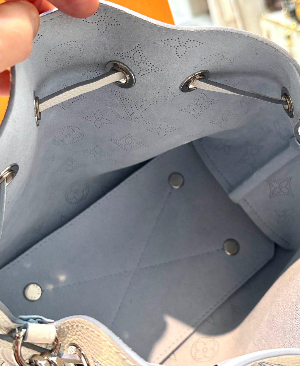 LOUIS VUITTON BELLA MAHINA PERFORATED CALFSKIN LEATHER BAG