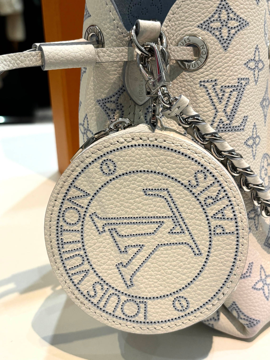 LOUIS VUITTON BELLA MAHINA PERFORATED CALFSKIN LEATHER BAG