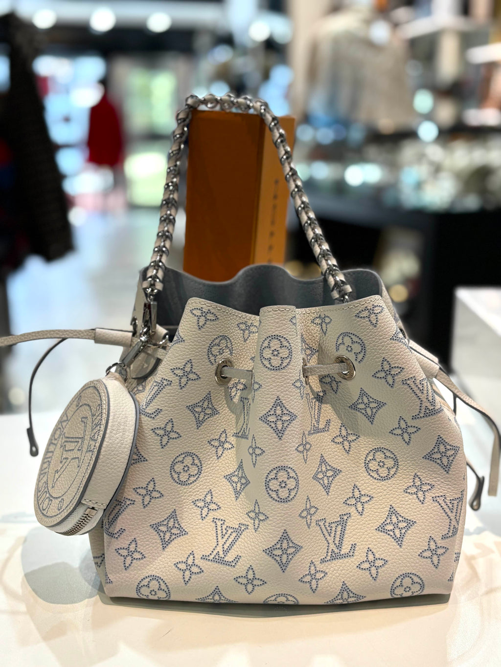 LOUIS VUITTON BELLA MAHINA PERFORATED CALFSKIN LEATHER BAG