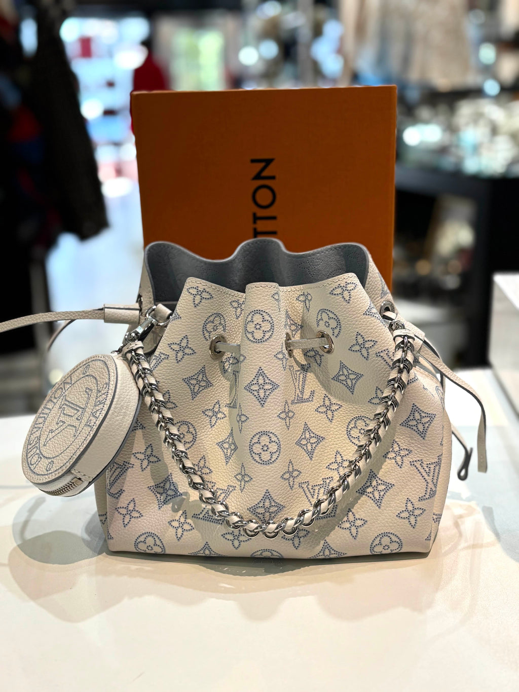 LOUIS VUITTON BELLA MAHINA PERFORATED CALFSKIN LEATHER BAG