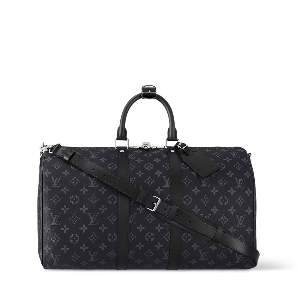 LOUIS VUITTON MONOGRAM ECLIPSE KEEPALL BANDOULIÈRE 55 DUFFLE BAG