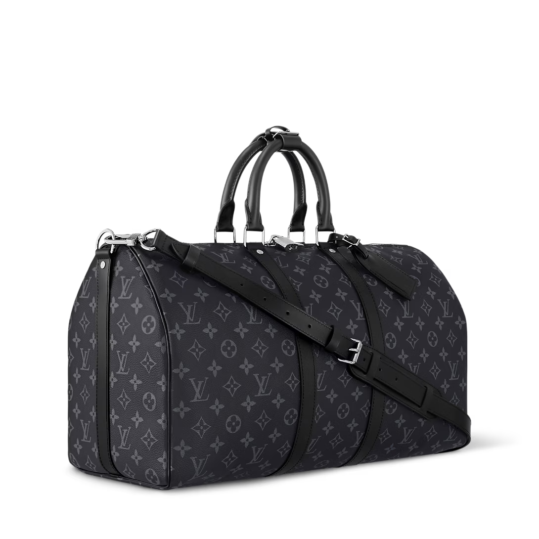 LOUIS VUITTON MONOGRAM ECLIPSE KEEPALL BANDOULIÈRE 55 DUFFLE BAG