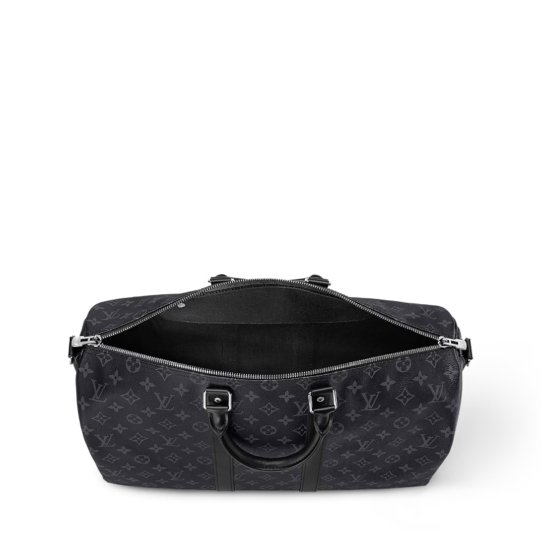 LOUIS VUITTON MONOGRAM ECLIPSE KEEPALL BANDOULIÈRE 55 DUFFLE BAG