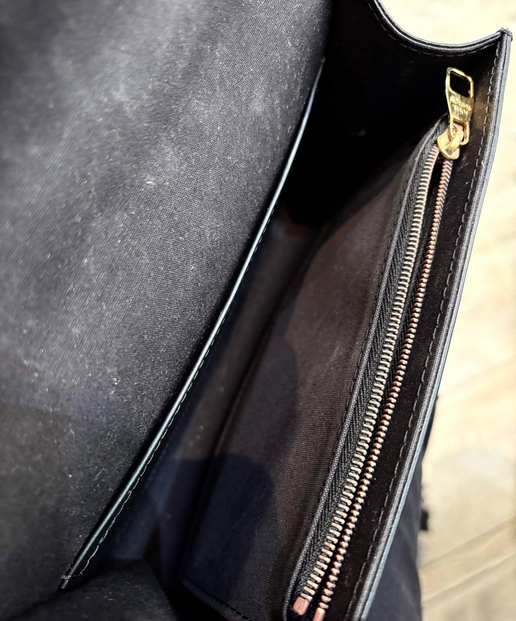 LOUIS VUITTON PATENT LOUISE MM SLIDING CHAIN SHOULDER BAG