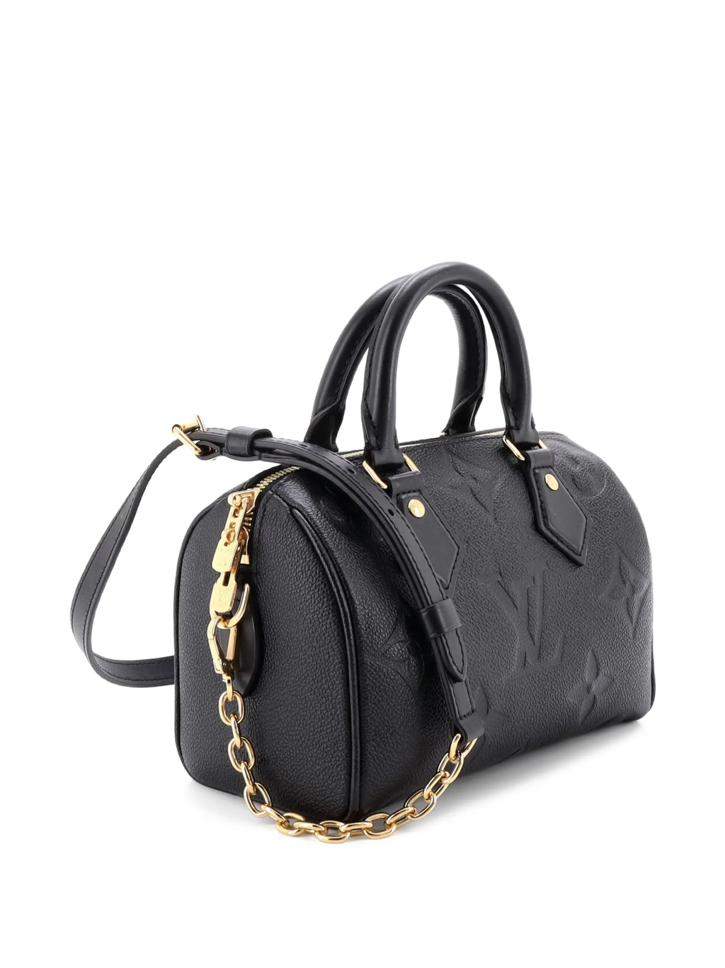 LV MONOGRAM SPEEDY 20 BANDOULIÈRE EMPREINTE LEATHER BAG
